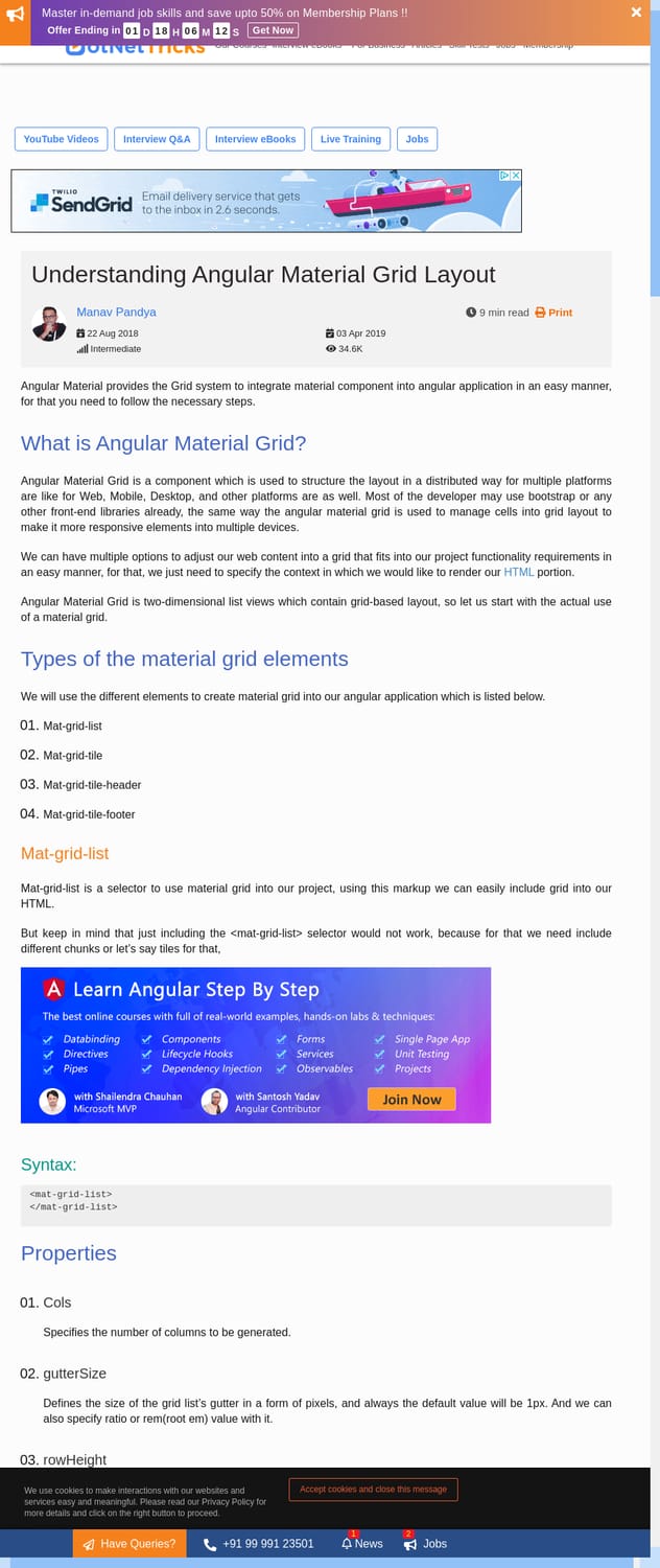 Understanding Angular Material Grid Layout