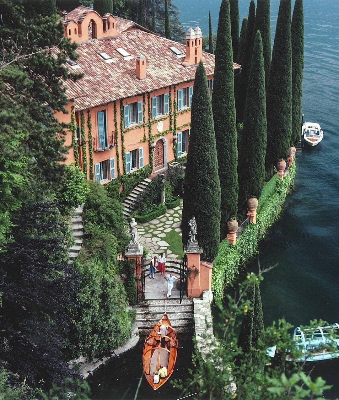 Villa La Cassinella on the shores of Lake Como, Province of Como, Lombardy, northern Italy.