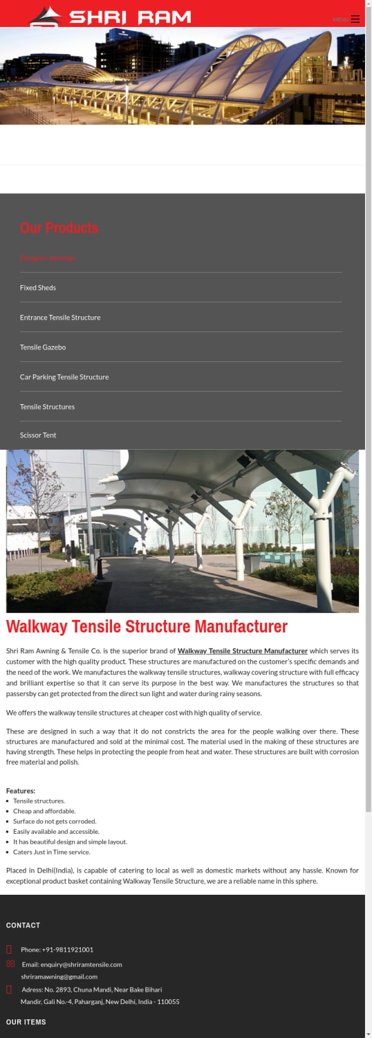 Walkway Tensile Structure Manufacturer - Delhi, India