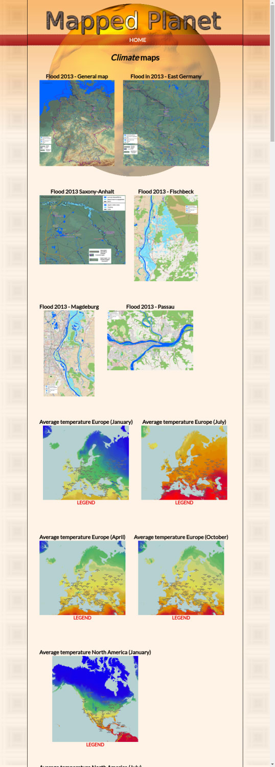 Thematic maps and city maps Climate