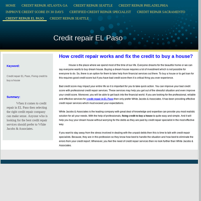 Credit repair EL Paso