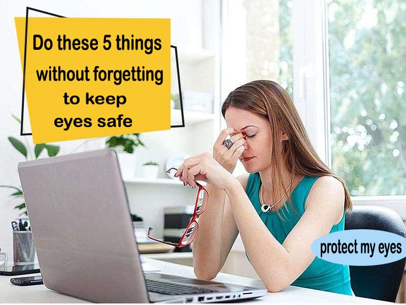 How can I protect my eyes from looking at my computer all day?