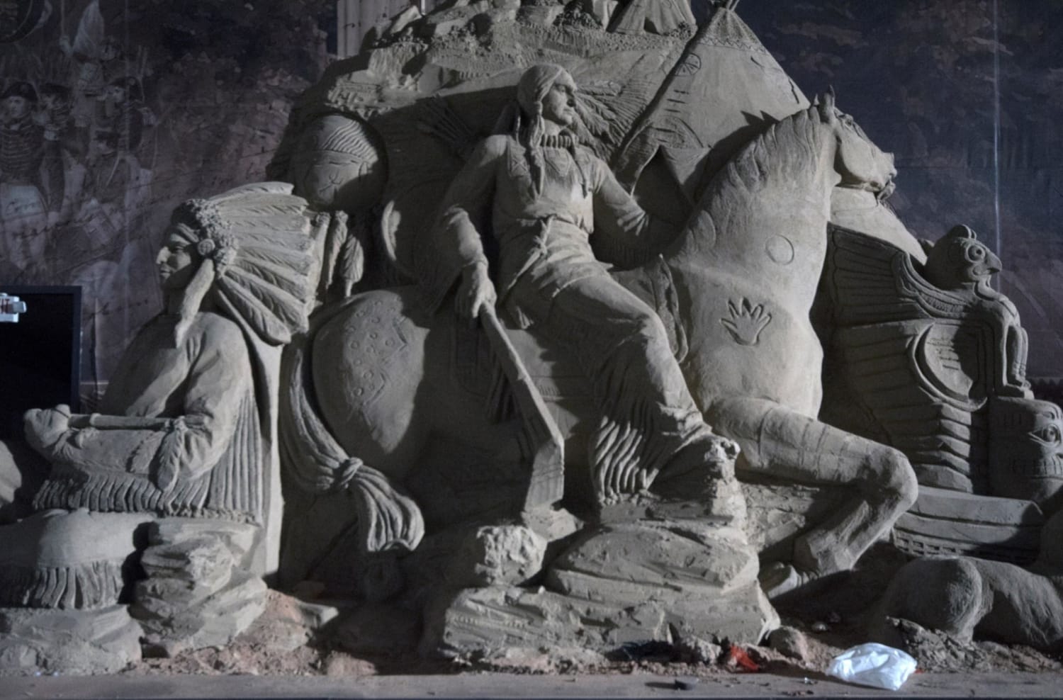 Abandoned Community Arena Filled With Sand Sculptures