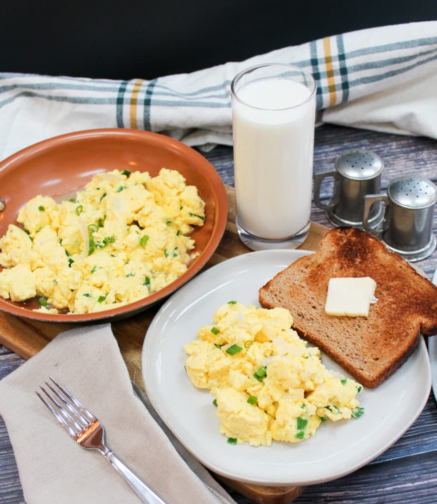 Sour Cream and Green Onion Scrambled Eggs | Cheese Curd In Paradise
