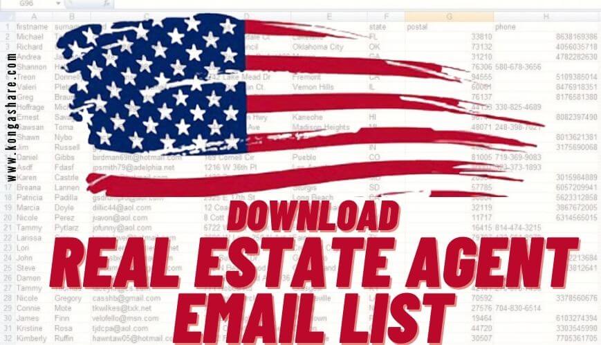 Free Real Estate Agent Email List - Realtor Email Database