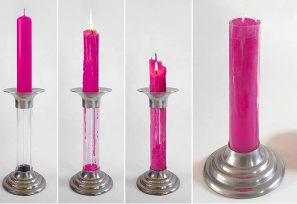 Regenerative candle forms new one as it melts.