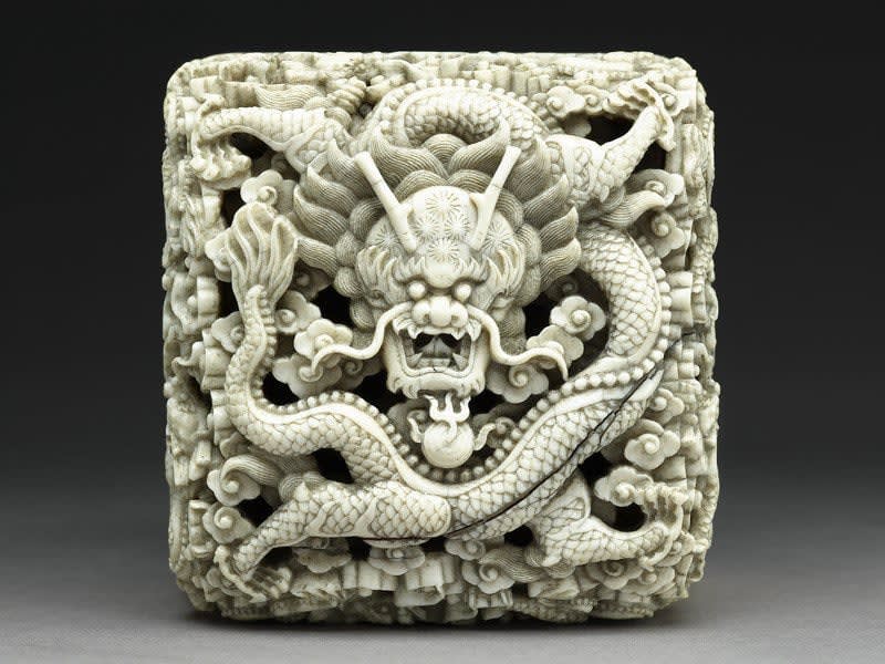 Ivory seal with dragon. China, Qing dynasty, 1795 [OS]