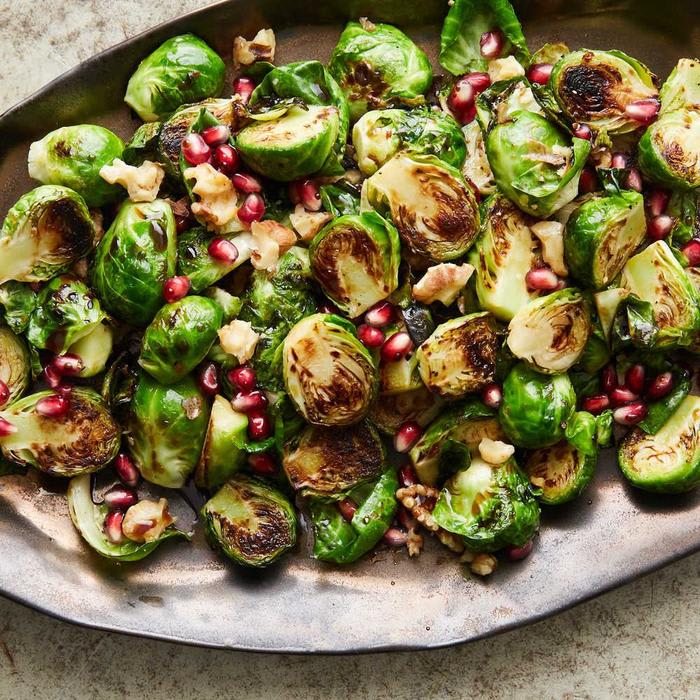 Brussels Sprouts With Walnuts and Pomegranate Recipe