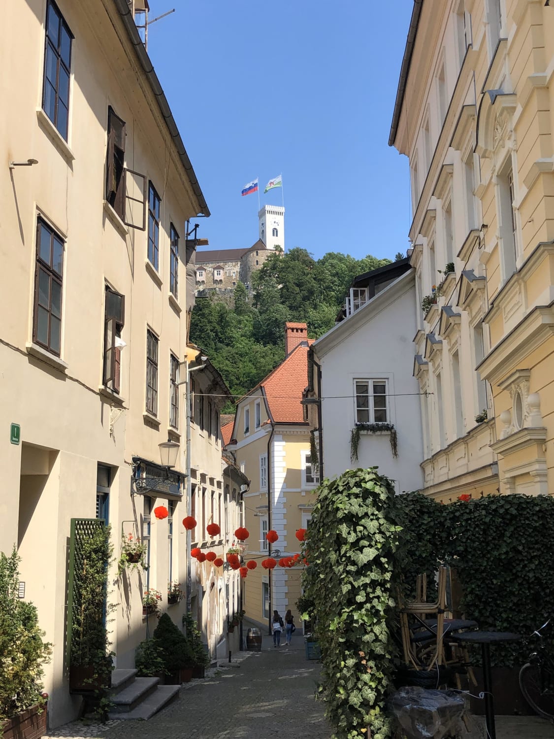 A random back street in Ljubljana, Slovenia