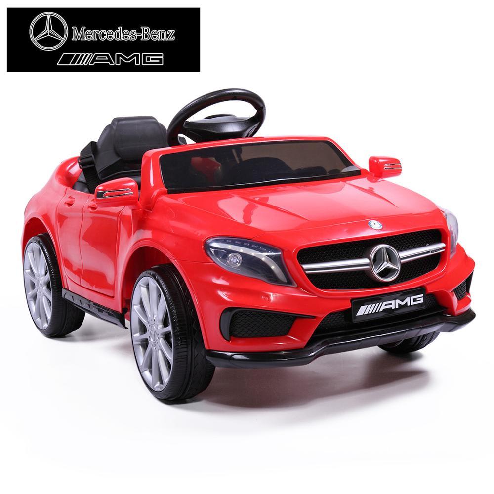 KbnMart Licensed Mercedes Benz Kids 4-Wheel Soft Seat Ride On Car Toy with Remote Control 12V Power Battery AMG GLA Baby Stroller TY0452