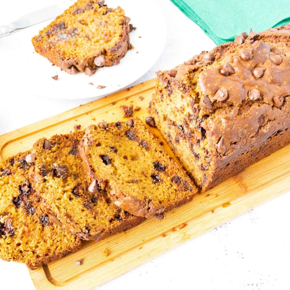 Pumpkin Bread with Chocolate Chips (video recipe)