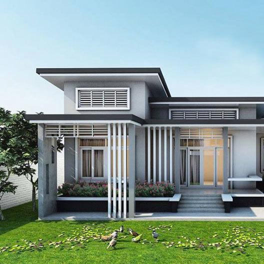 One Story House Plan with 3 Bedrooms and 129 Sq.m. Area