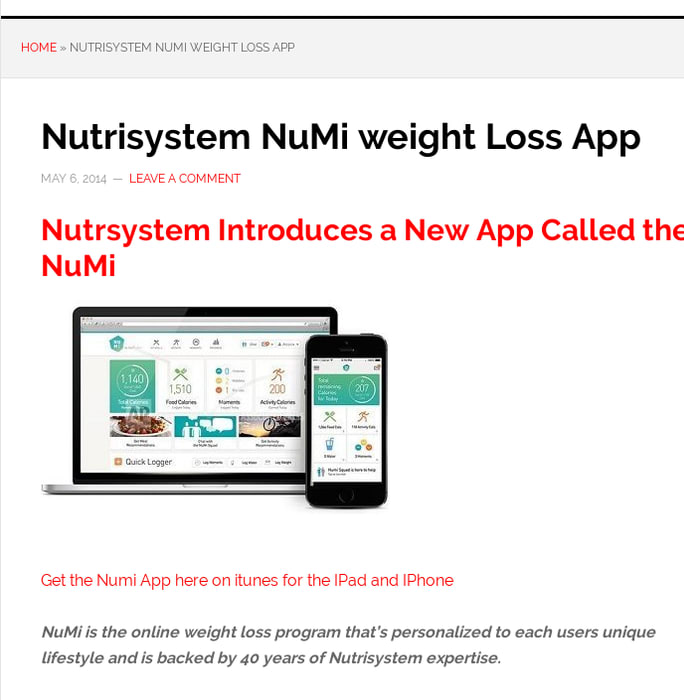 Nutrisystem NuMi weight Loss App
