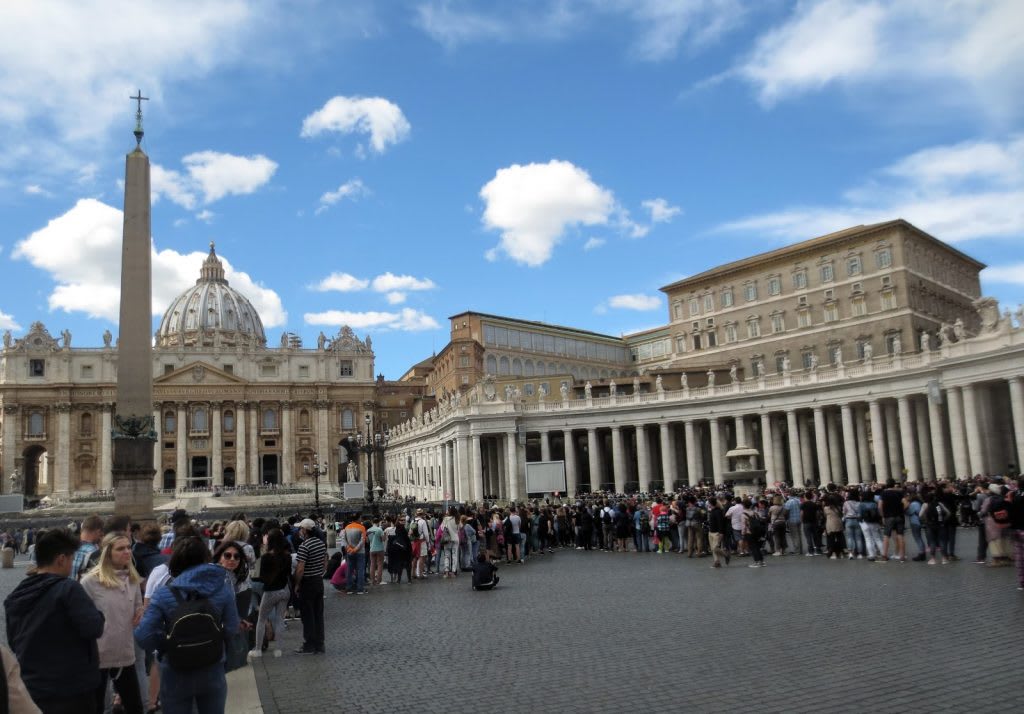 It's All About queueing at St. Peter's Basilica