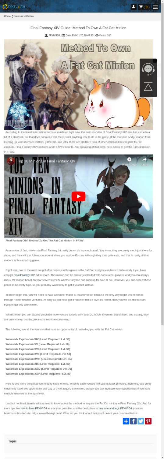 Final Fantasy XIV Guide: Method To Own A Fat Cat Minion