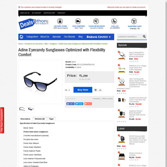 Adine Eyecandy Sunglasses Optimized with Flexibility Comfort