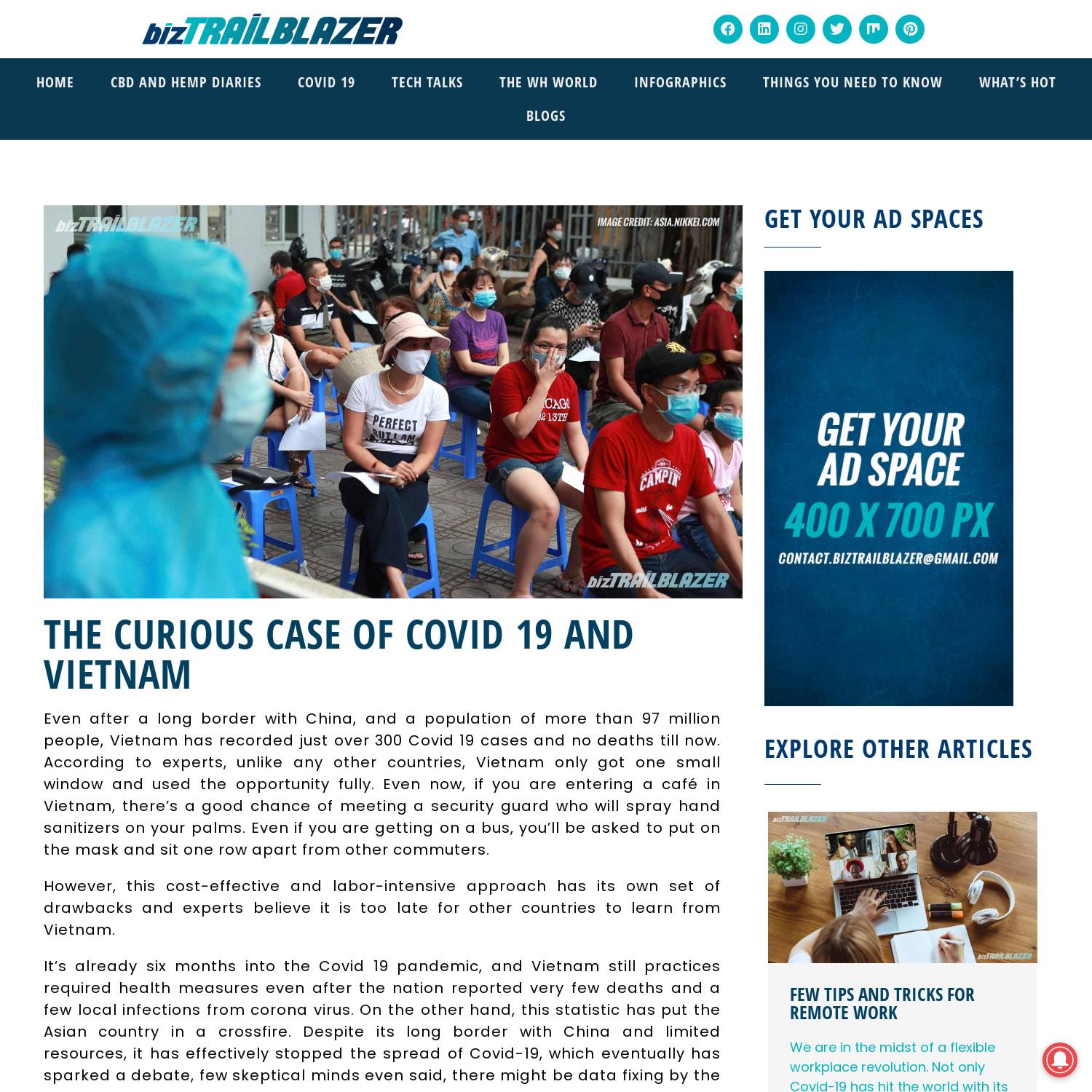 The Curious Case of Covid 19 and Vietnam