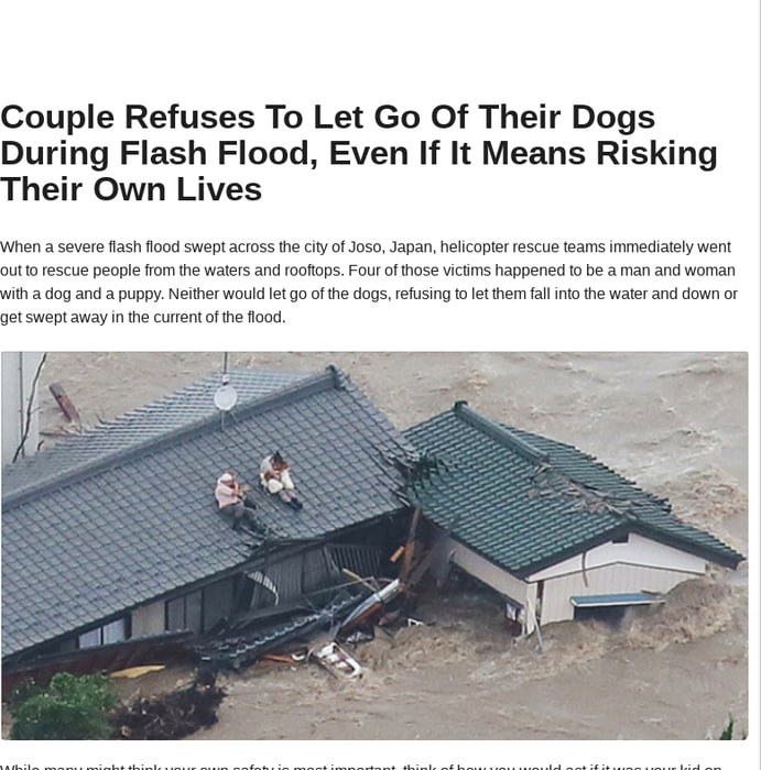 Couple Refuses To Let Go Of Their Dogs During Flash Flood, Even If It Means Risking Their Own Lives