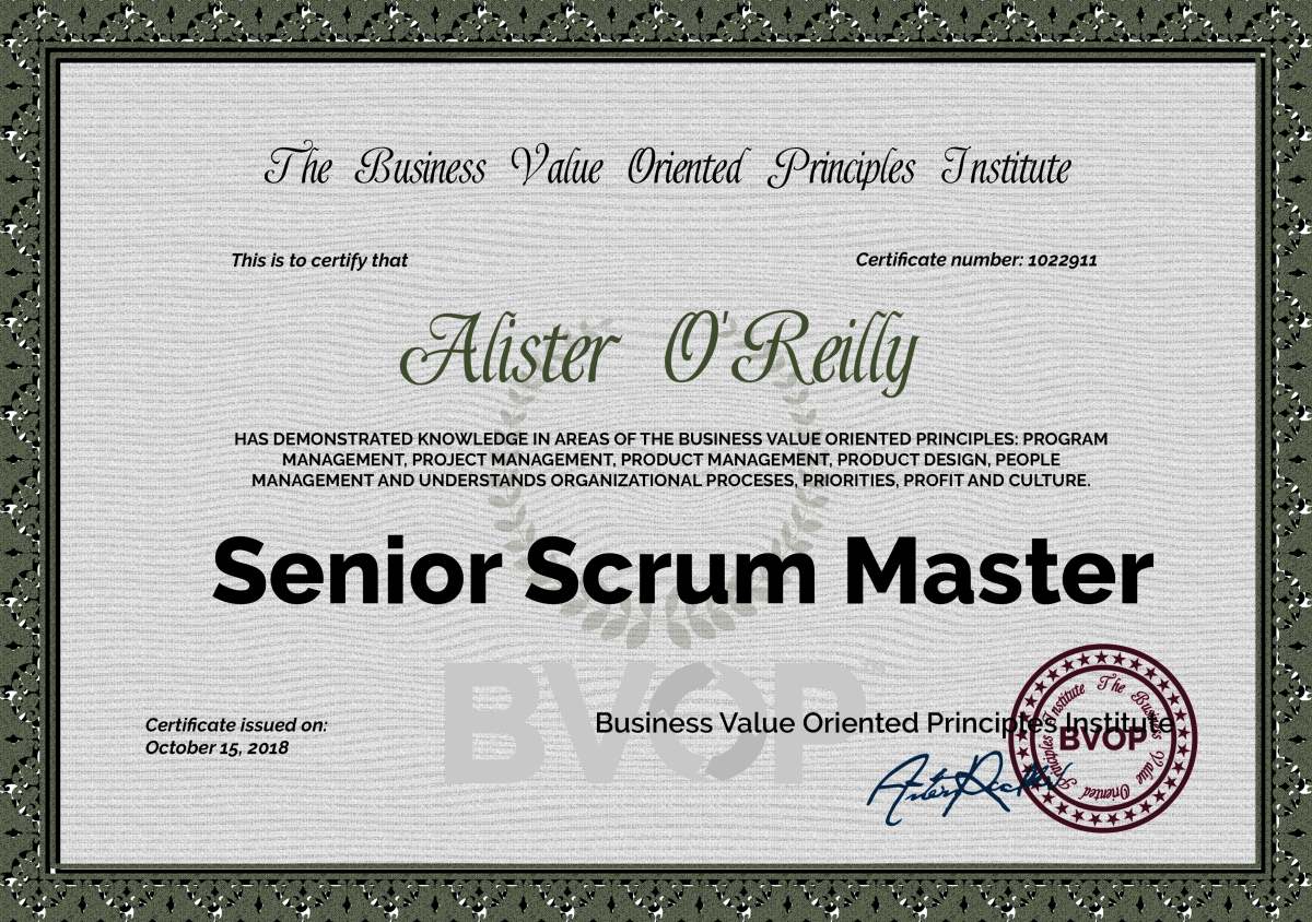 Professional Scrum Master Certification Online | BVOP Certified Scrum Master