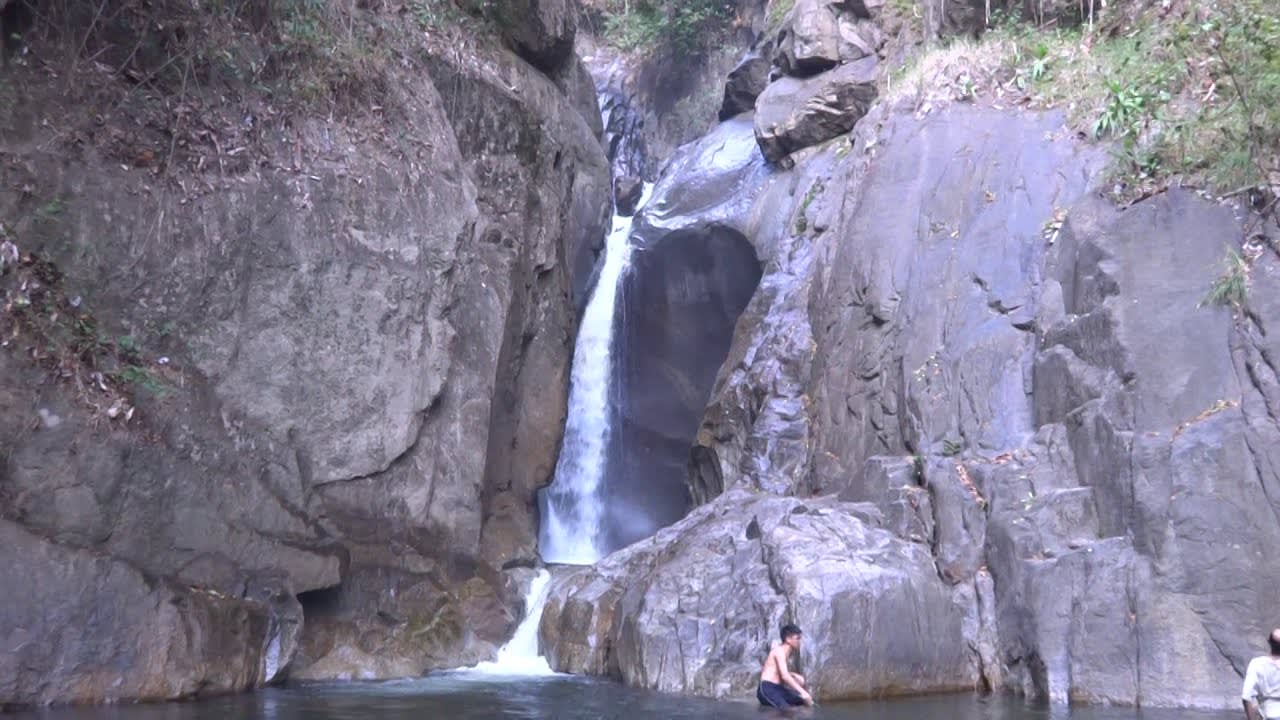 Natural and unique waterfall in Malaysia. Chiling waterfall. Sungai Chiling Fish Sanctuary.
