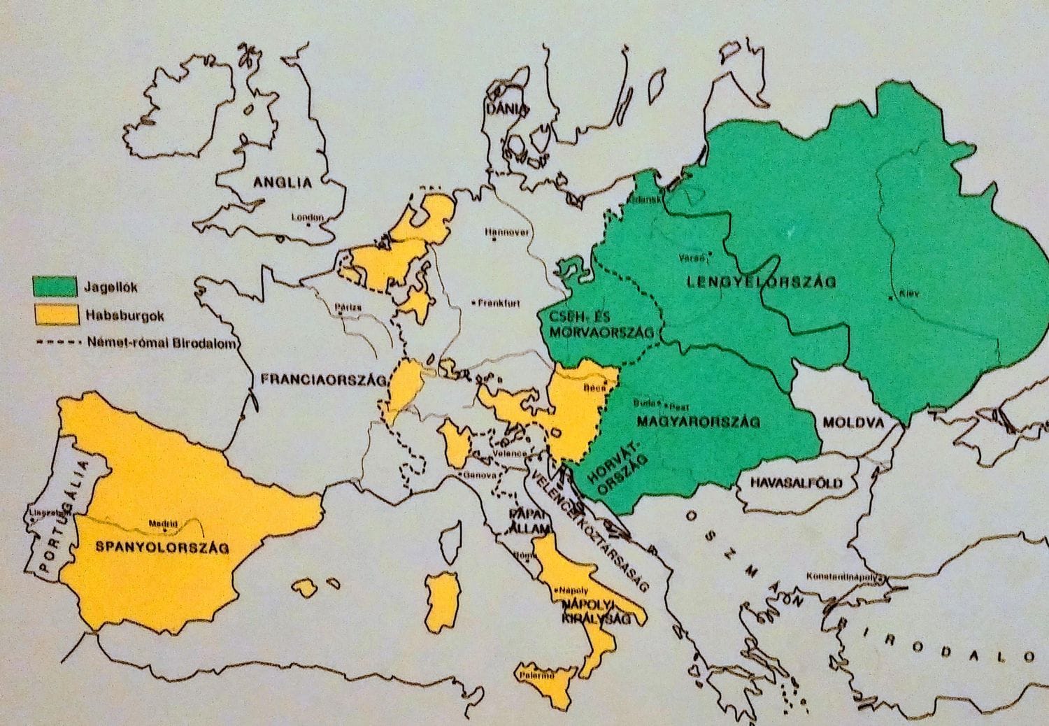 1498 map of Europe, showing which areas were controlled by the ...