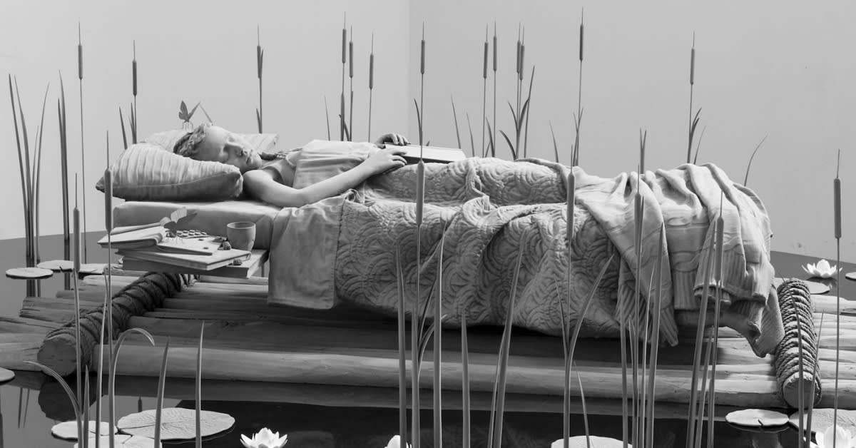 Monochrome Sculpture Captures the Imaginative Dreams of a Sleeping Child