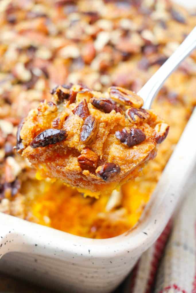 This Sweet Potato Casserole with Pecans is the perfect holiday dish.