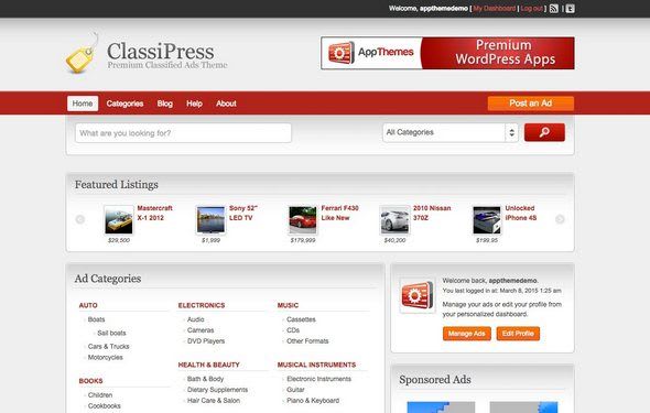 Download Free ClassiPress v3.5.7 - Responsive Classified Ads WP Theme