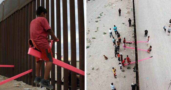 US-Mexico Border: Pink Seesaw Installation Wins 2020 ‘Design Of The Year’