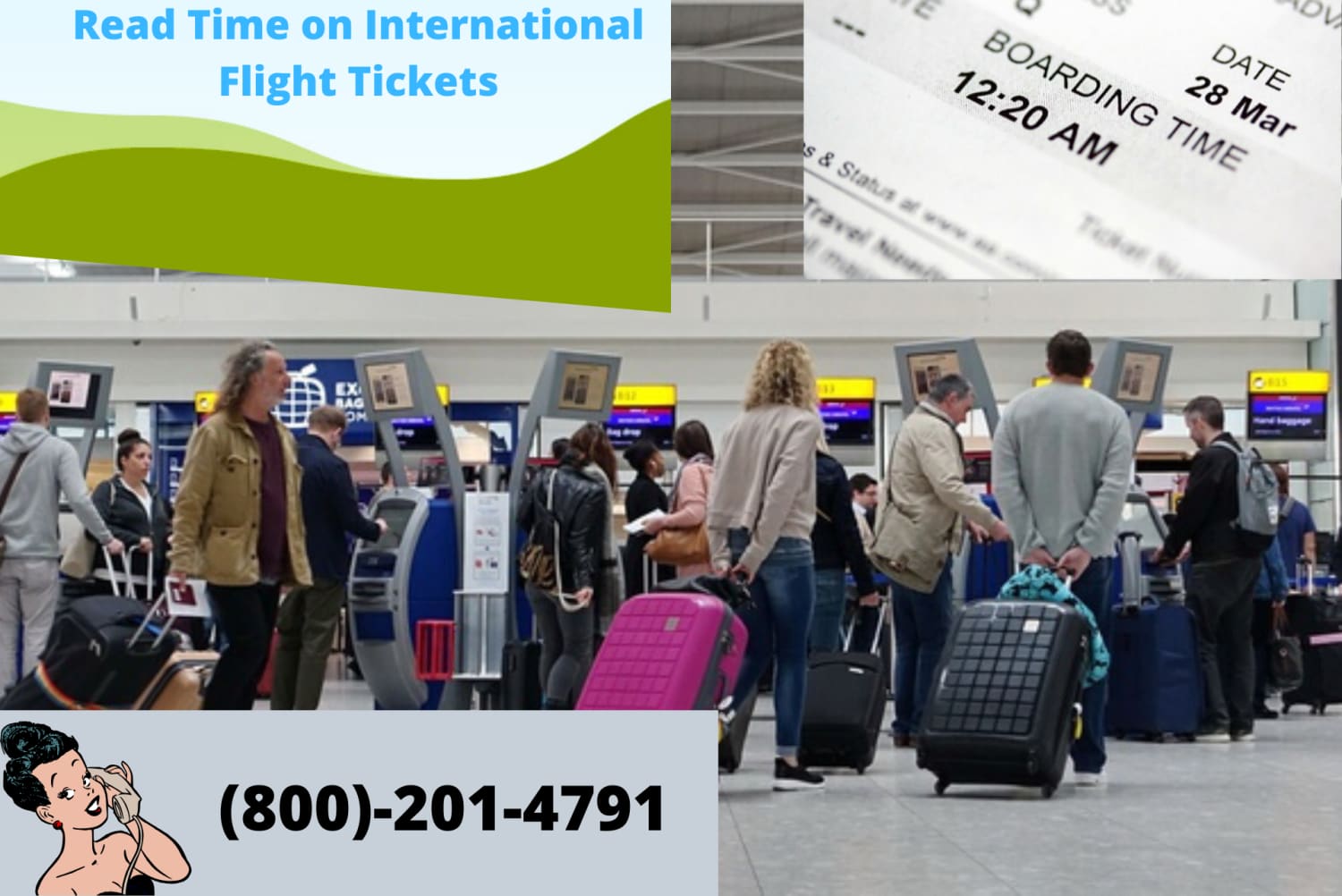 how to read time on International flight tickets? (800)-201-4791