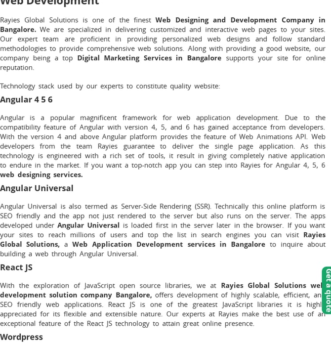 web design & website development Company in Bangalore, India