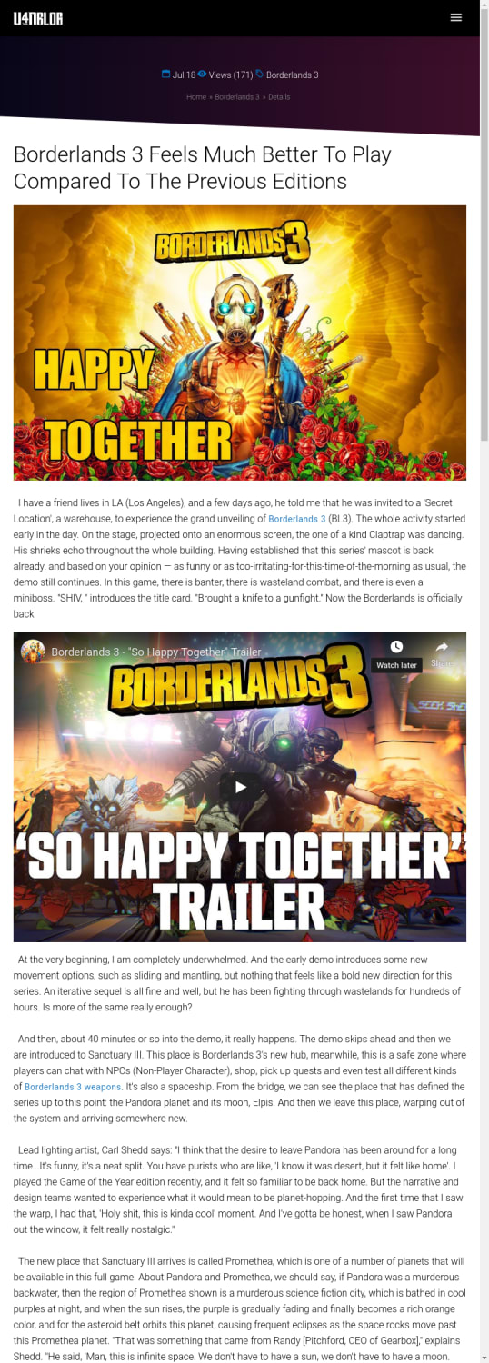 Borderlands 3 Feels Much Better To Play Compared To The Previous Editions