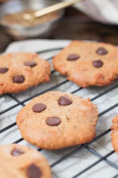 Almond Butter & Flaxseed Chocolate Chip Cookies