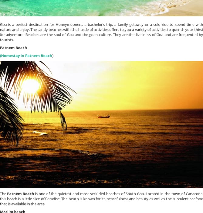 Information about Goa Beaches for Holiday Vacation