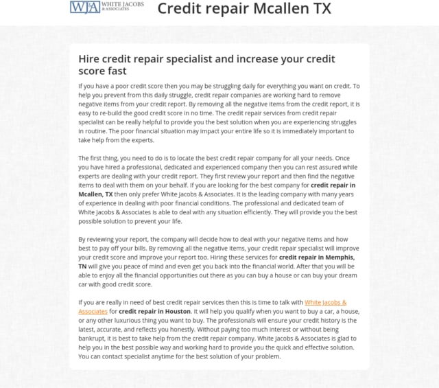 Credit repair Mcallen TX