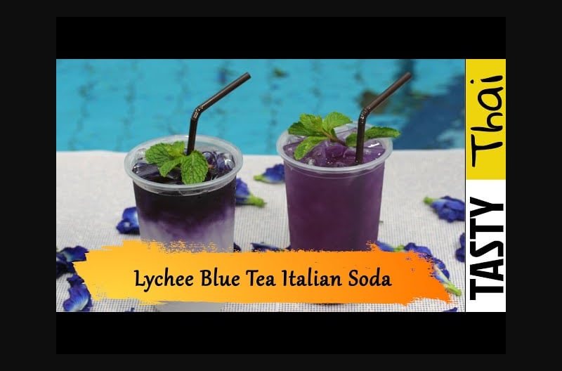 Lychee & Blue Tea Italian Soda Mocktail