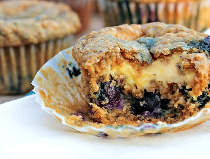 Oatmeal Blueberry Cream Cheese Muffins