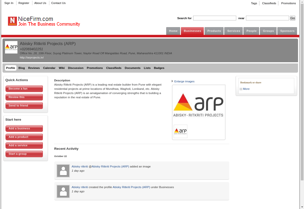 Abisky Ritkriti Projects (ARP) - Profile - NiceFirm - Business Networking