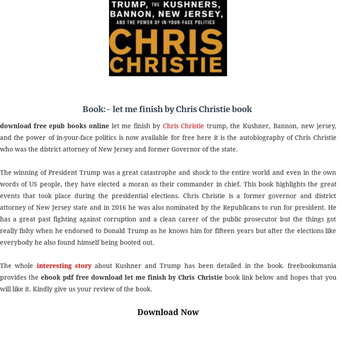 let me finish by chris christie book download