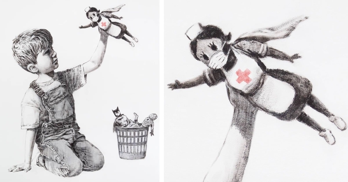 Banksy Pays Tribute to Healthcare Heroes in New Artwork Gifted to Hospital
