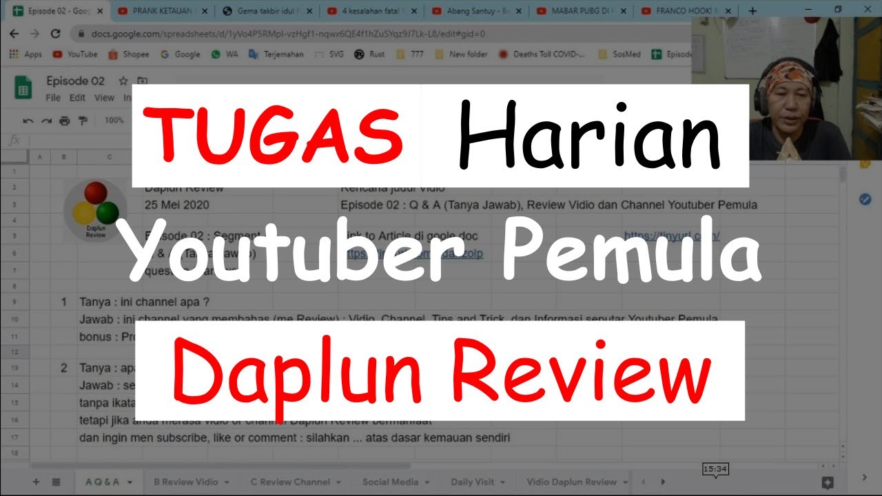Episode 03 : Tugas Harian Youtuber Pemula Daplun Review