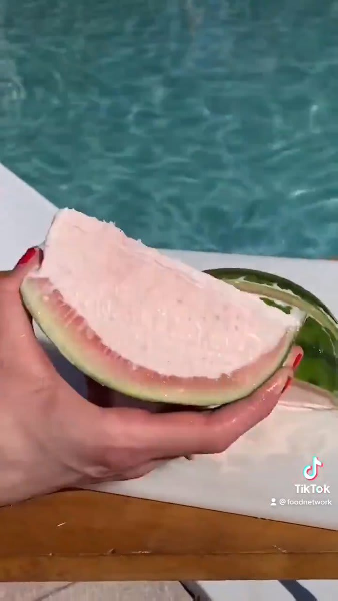 Watermelon ice cream, hiiii This is the best way to celebrate NationalWatermelonDay! Follow us on Tiktok: