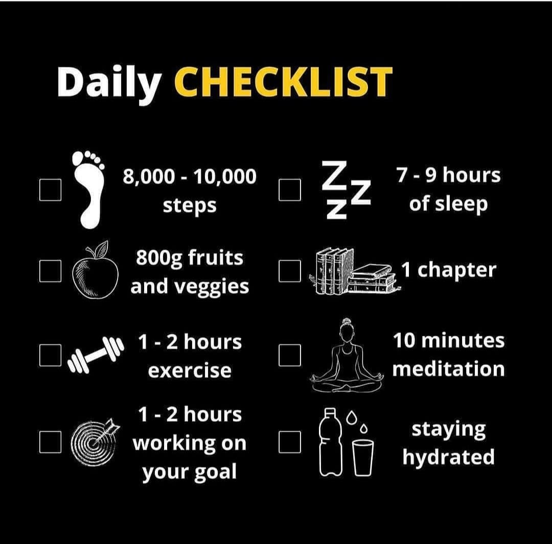 Daily checklist for good health