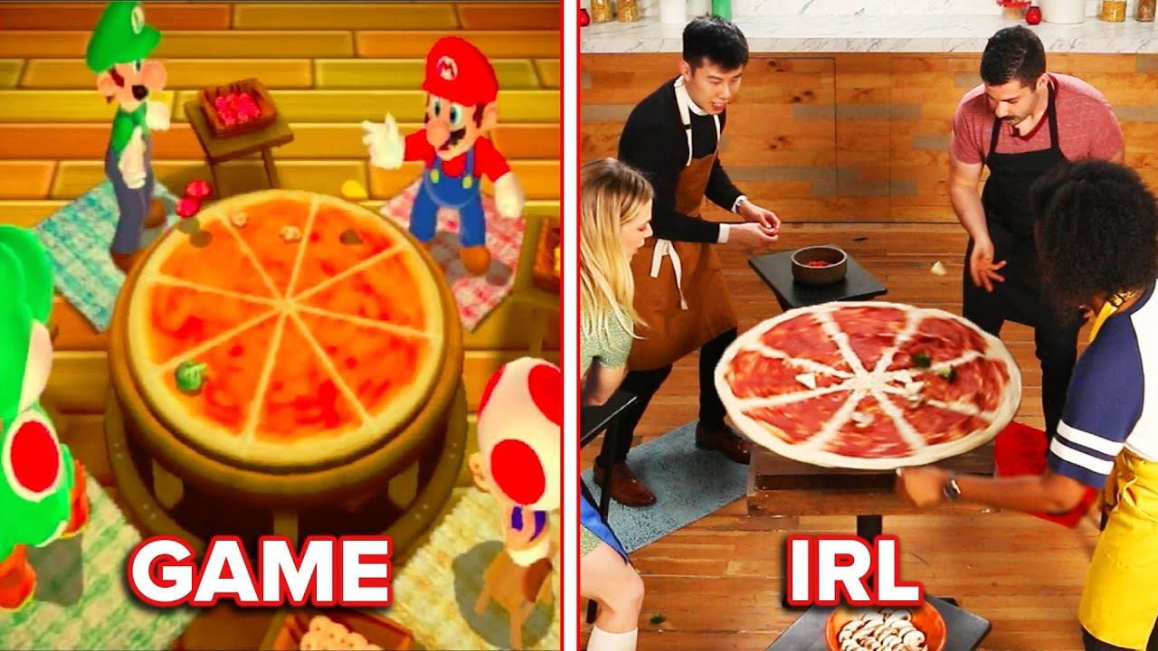 Alvin Tries To Recreate The Mario Party Pizza Video Game In Real Life • Tasty