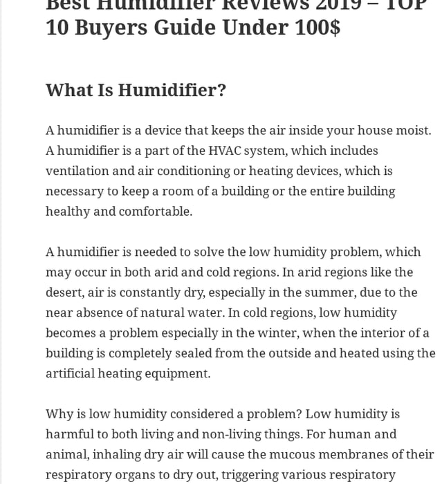 Best Humidifier Reviews 2019 - TOP 10 Buyers Guide Under 100$
