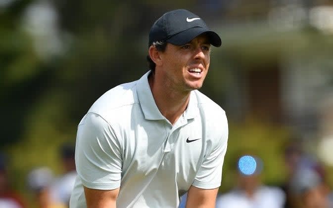 Tired Rory McIlroy trips up at European Masters but is still only three back of lead in the mountains