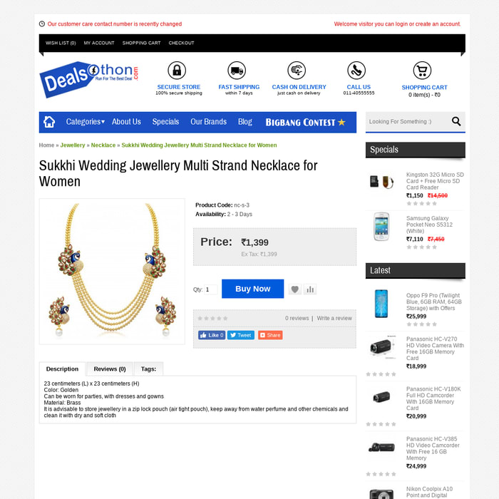 Sukkhi Wedding Jewellery Multi Strand Necklace for Women