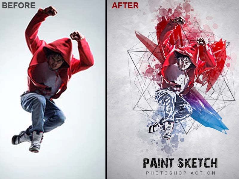 Free Download Paint Sketch Photoshop Action