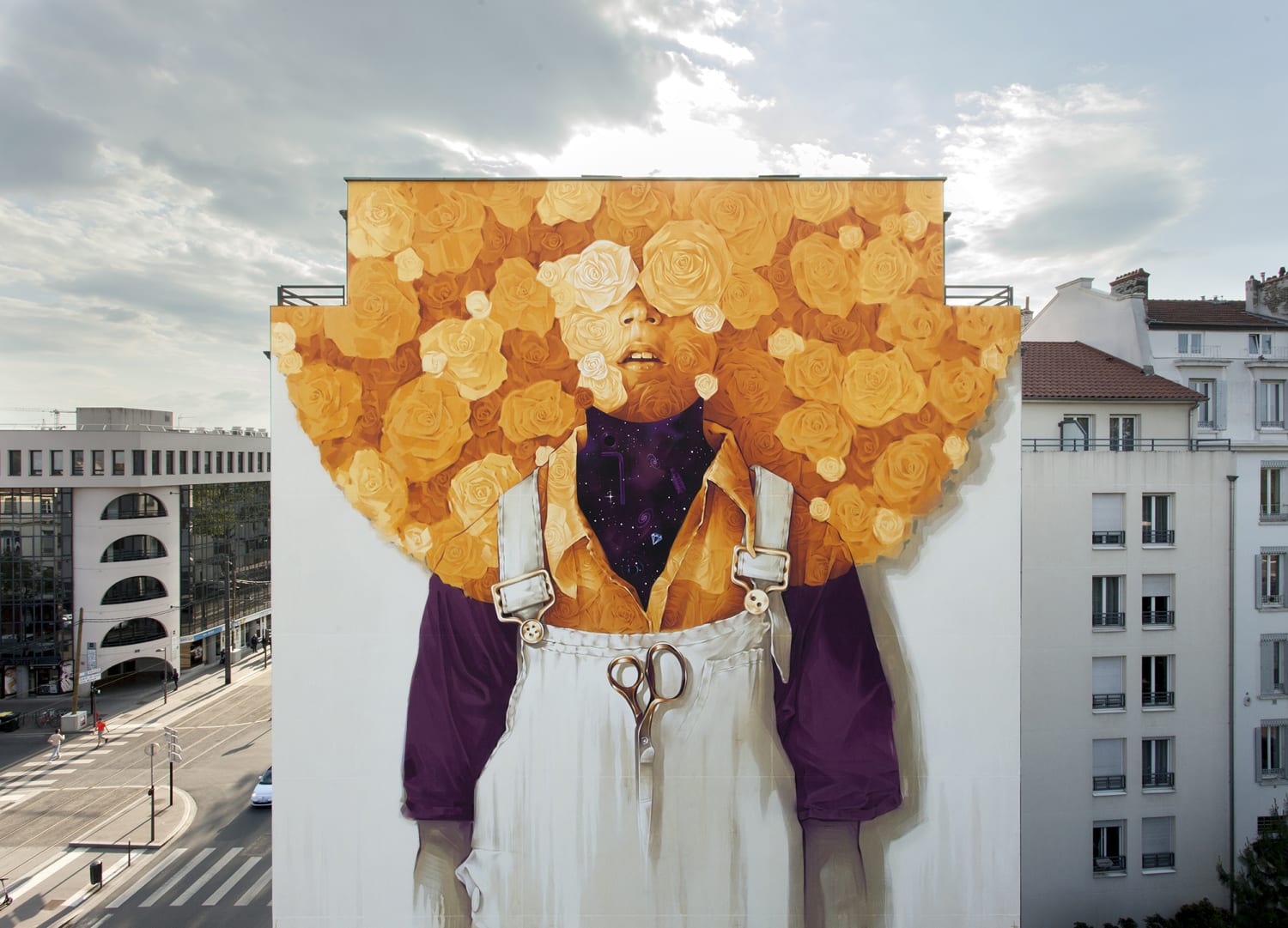 Radiant Flowers Overlook Lyon, France in New Mural by INTI — Colossal