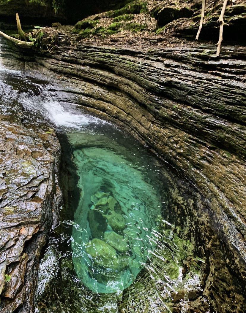 Hiked/swam Devil’s Bathtub, VA. A small hole in the shape of a bathtub created by running water that’s about 12 feet deep, 8 feet wide.
